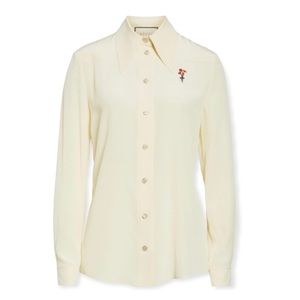 GUCCI Silk Blouse With Embrodery Flower